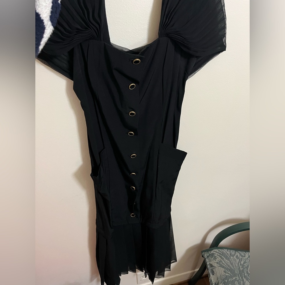 Vintage button down black dress